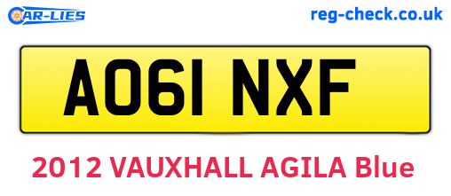 AO61NXF are the vehicle registration plates.