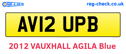 AV12UPB are the vehicle registration plates.