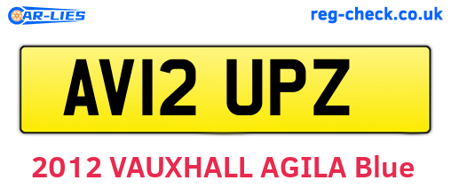 AV12UPZ are the vehicle registration plates.