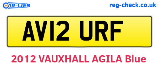 AV12URF are the vehicle registration plates.