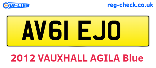 AV61EJO are the vehicle registration plates.