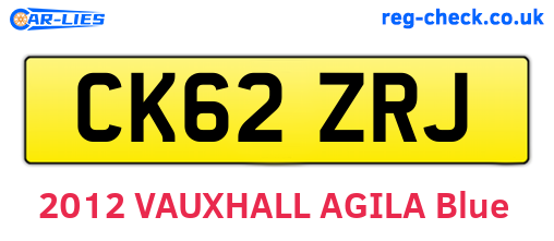 CK62ZRJ are the vehicle registration plates.