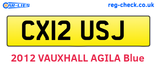 CX12USJ are the vehicle registration plates.