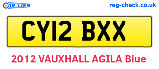CY12BXX are the vehicle registration plates.