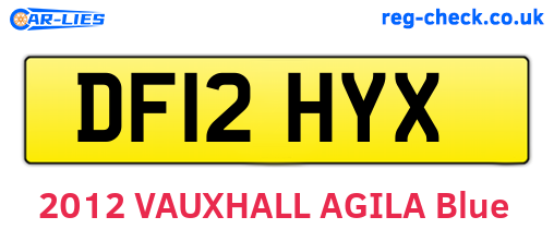 DF12HYX are the vehicle registration plates.