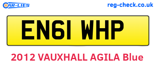 EN61WHP are the vehicle registration plates.