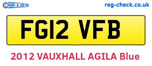 FG12VFB are the vehicle registration plates.