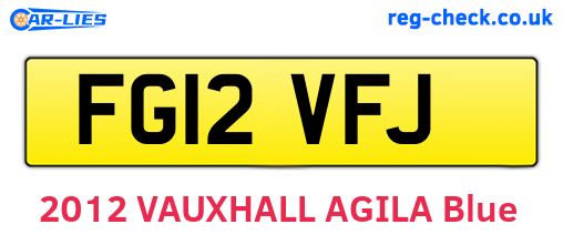 FG12VFJ are the vehicle registration plates.