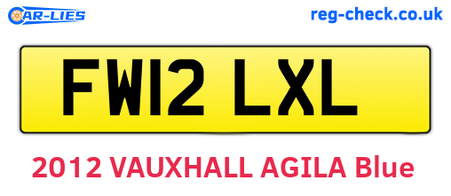 FW12LXL are the vehicle registration plates.