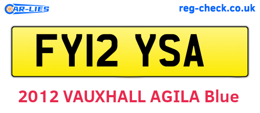 FY12YSA are the vehicle registration plates.