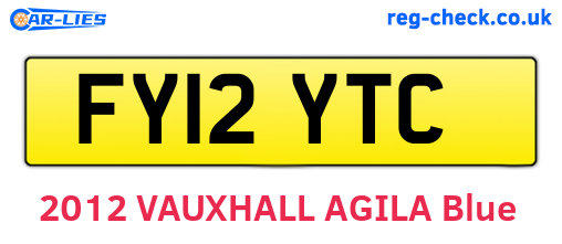 FY12YTC are the vehicle registration plates.