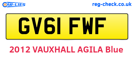 GV61FWF are the vehicle registration plates.