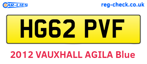 HG62PVF are the vehicle registration plates.