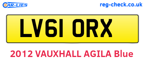 LV61ORX are the vehicle registration plates.