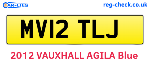 MV12TLJ are the vehicle registration plates.