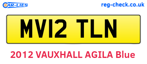MV12TLN are the vehicle registration plates.