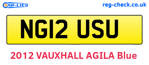 NG12USU are the vehicle registration plates.