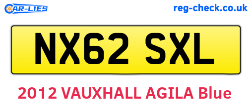 NX62SXL are the vehicle registration plates.