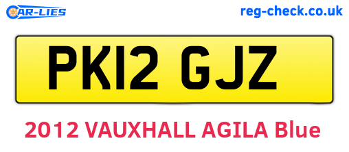 PK12GJZ are the vehicle registration plates.