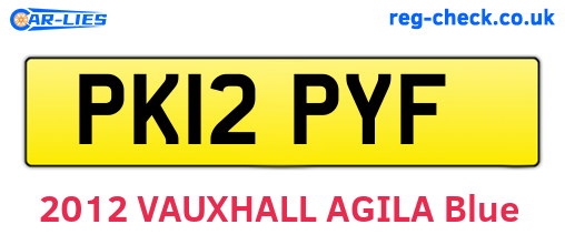 PK12PYF are the vehicle registration plates.