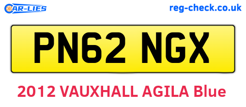 PN62NGX are the vehicle registration plates.