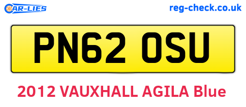 PN62OSU are the vehicle registration plates.