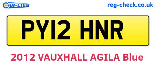 PY12HNR are the vehicle registration plates.