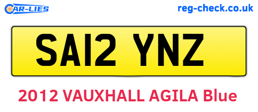 SA12YNZ are the vehicle registration plates.