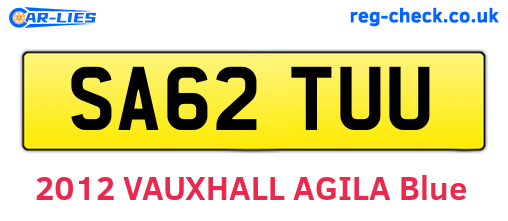 SA62TUU are the vehicle registration plates.
