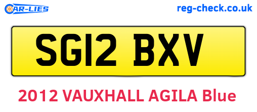 SG12BXV are the vehicle registration plates.