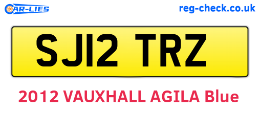 SJ12TRZ are the vehicle registration plates.