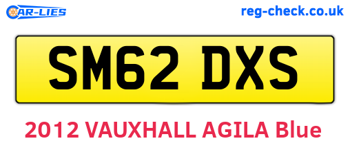 SM62DXS are the vehicle registration plates.