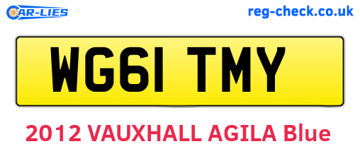WG61TMY are the vehicle registration plates.