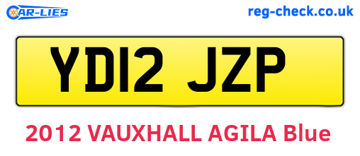 YD12JZP are the vehicle registration plates.