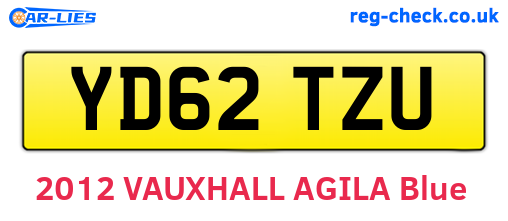 YD62TZU are the vehicle registration plates.