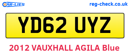 YD62UYZ are the vehicle registration plates.