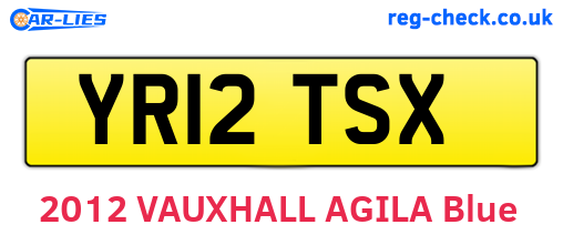 YR12TSX are the vehicle registration plates.