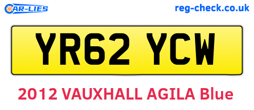 YR62YCW are the vehicle registration plates.