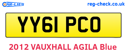 YY61PCO are the vehicle registration plates.