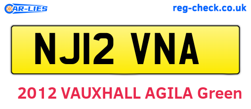 NJ12VNA are the vehicle registration plates.