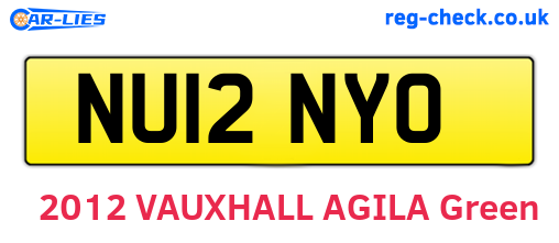 NU12NYO are the vehicle registration plates.