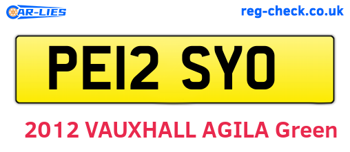 PE12SYO are the vehicle registration plates.