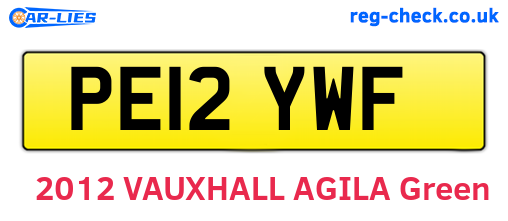 PE12YWF are the vehicle registration plates.