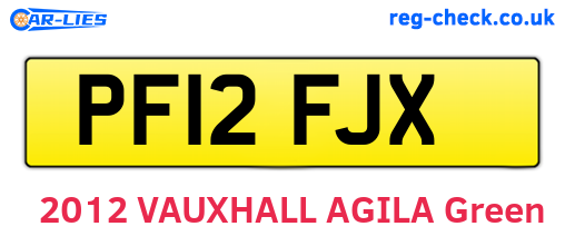 PF12FJX are the vehicle registration plates.