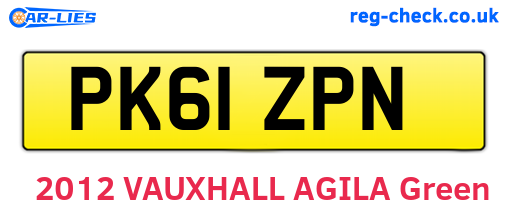 PK61ZPN are the vehicle registration plates.