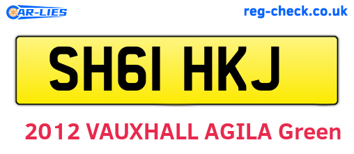 SH61HKJ are the vehicle registration plates.