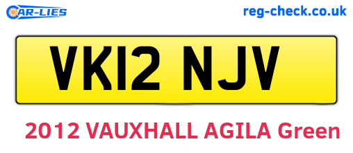 VK12NJV are the vehicle registration plates.