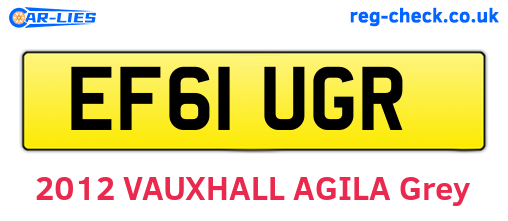 EF61UGR are the vehicle registration plates.