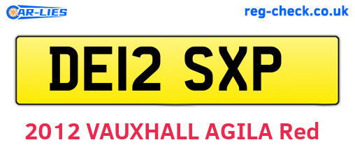 DE12SXP are the vehicle registration plates.