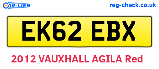 EK62EBX are the vehicle registration plates.